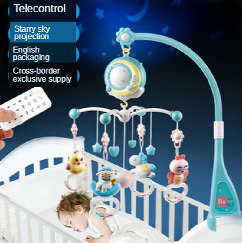 아기 침대 모빌 딸랑이 장난감 침대 벨 회전 목마 유아용 프로젝션, 유아 교육 장난감 0 12 개월 신생아